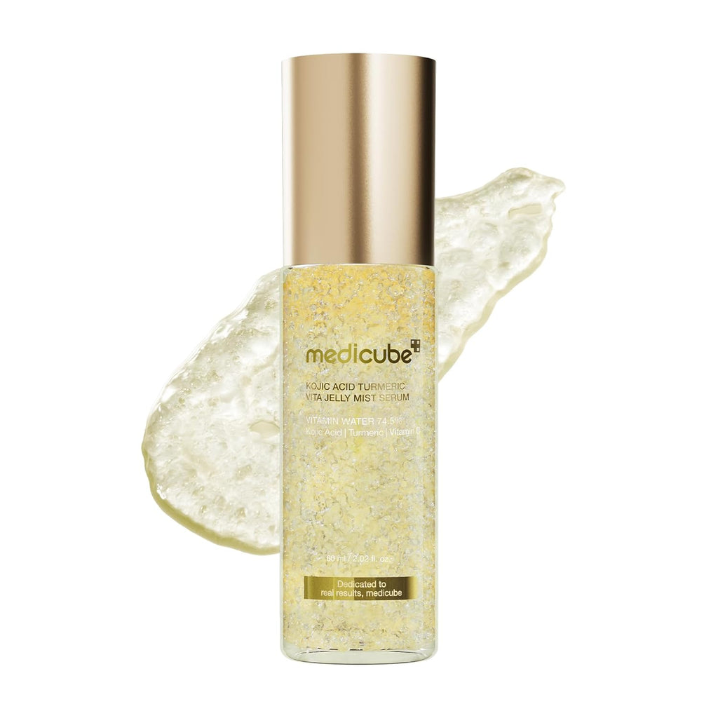 medicube Jelly Mist Serum with Kojic Acid Turmeric | 2-in-1 Daily Facial Spray and Serum | Vitamin C, Turmeric, Panthenol for Hydrating, Calming Care | Lightweight, Refreshing Mist | 2.02 fl.oz