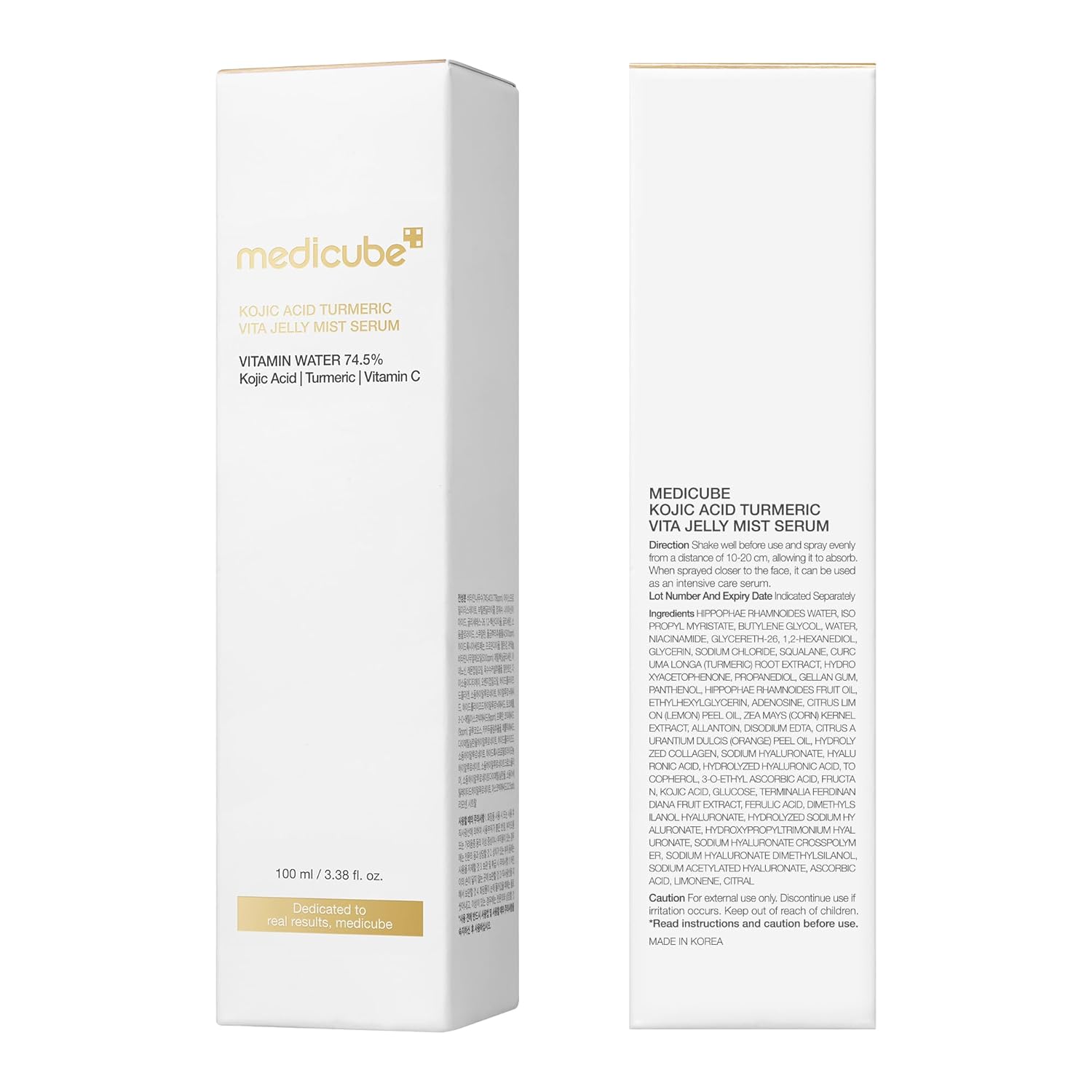 medicube Jelly Mist Serum with Kojic Acid Turmeric | 2-in-1 Daily Facial Spray and Serum | Vitamin C, Turmeric, Panthenol for Hydrating, Calming Care | Lightweight, Refreshing Mist | 2.02 fl.oz