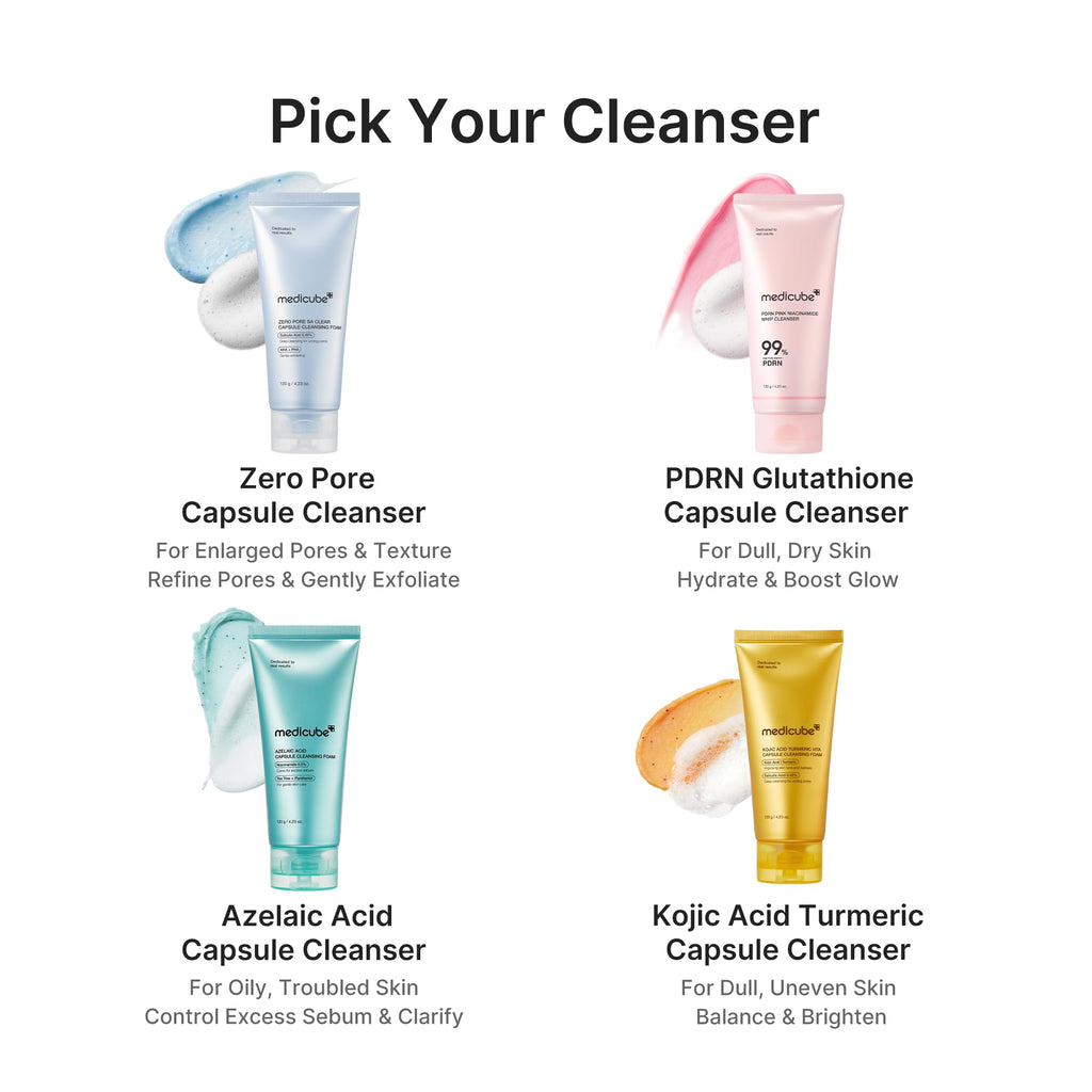 medicube Facial Cleanser Zero Pore Capsule Cleansing Foam | Daily Gentle Cleanser for Skin Texture, Blackhead & Pore Care | AHA, BHA & PHA for Deep Cleansing | Korean Skincare, 4.23 oz